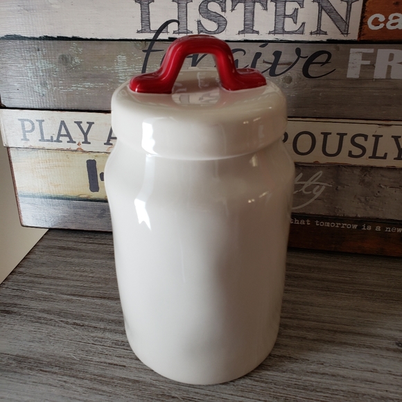 Rae Dunn Accents Rae Dunn Red Heart Canister With Lid New Poshmark